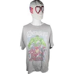 XL Y2K Graphic Tee Gray Crew Neck